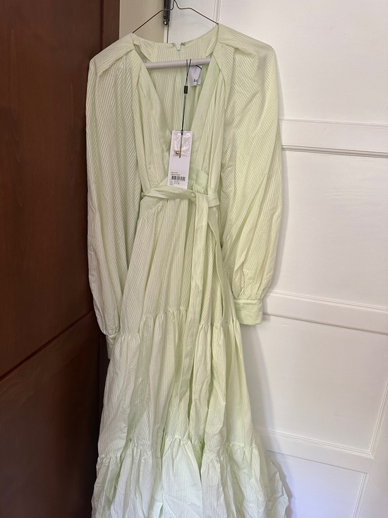 Acler Dresses & Skirts - Acler Pale Green Striped Maxi Dress